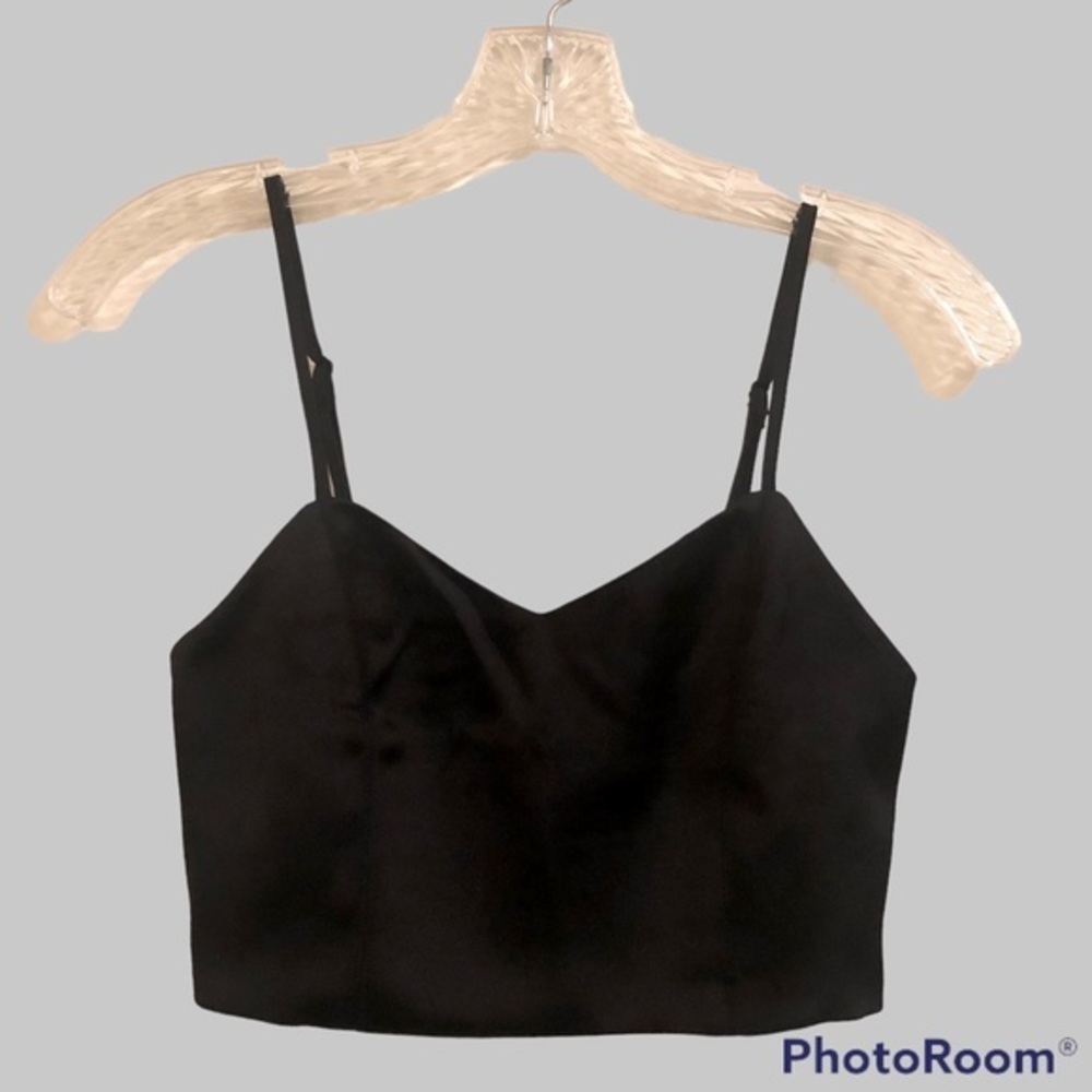 NWOT House of Harlow 1960 Black Silky Crop Top ~ Size XS